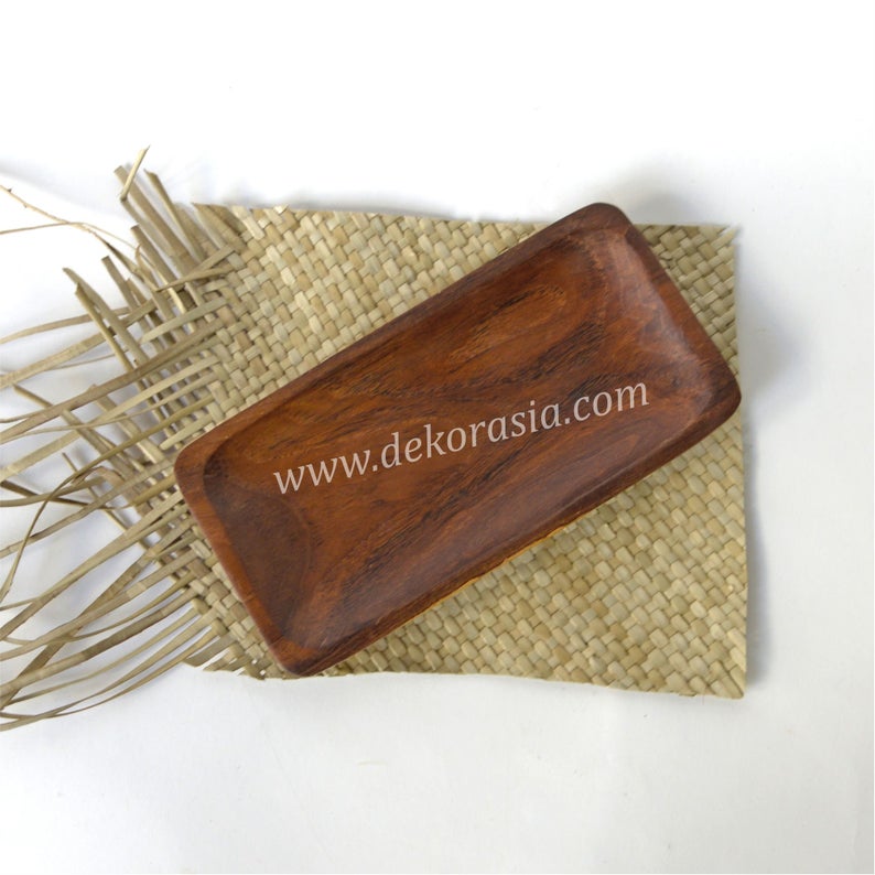 Natural Teak Wooden Tray Size Size 7.9 inches 1