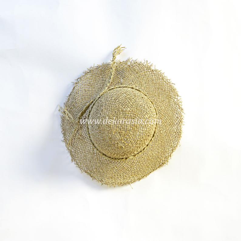 Summer Sun Hat With Natural Ropes Beach Straw Hat 1