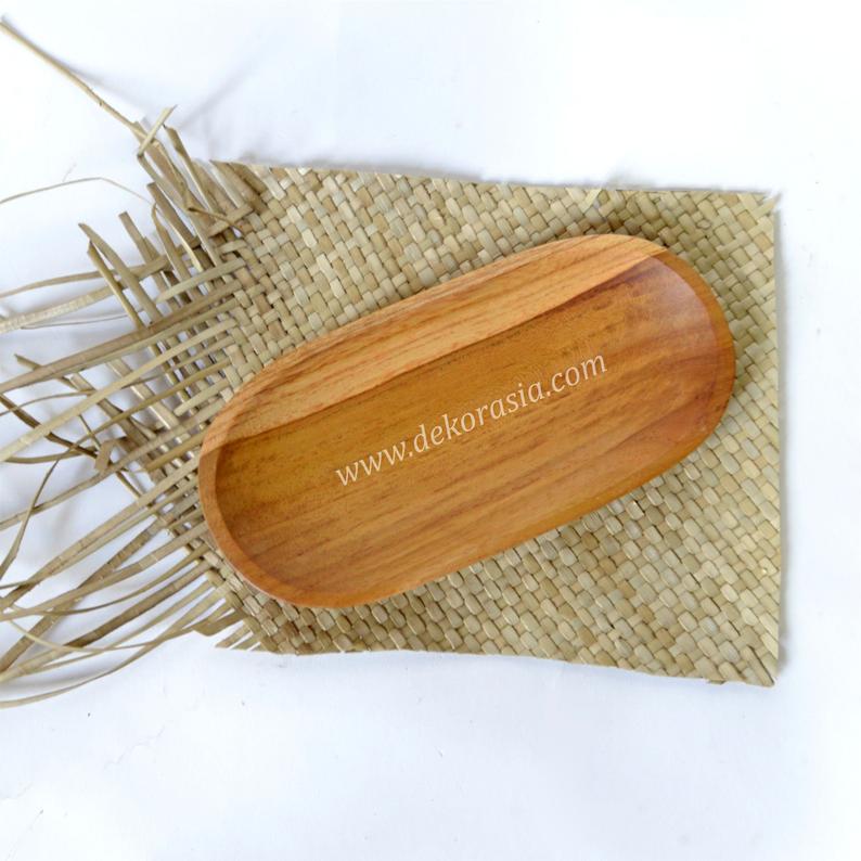 Teak Wood Oval Tray Size 7.8 inches Kitchenware 1