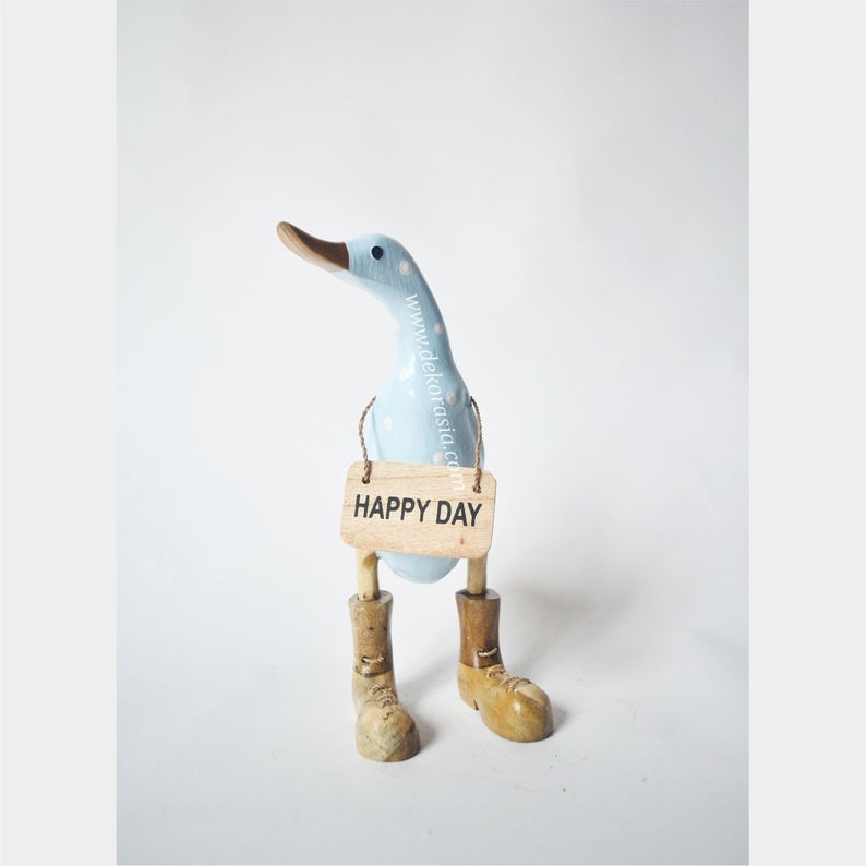 Blue Polkadot with Shoes bamboo duck 1