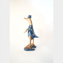 Dark Blue Polkadot with Sandals bamboo duck, duck craft, duck decoration, bali bamboo duck, duck handmade, duck art | Free Shipping