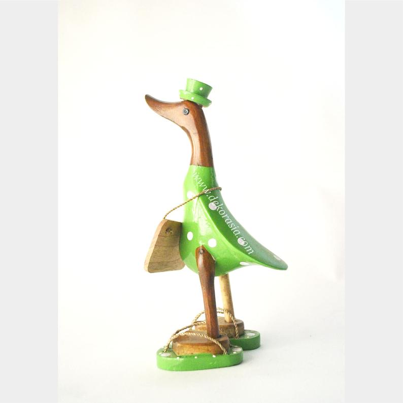 Green Polkadot with Sandals bamboo duck 1